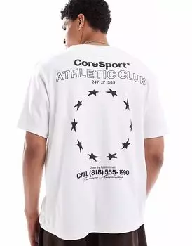 Футболка Jack & Jones oversize с принтом на спине белого цвета