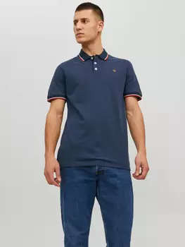 Футболка Jack & Jones Pique Kurzarm Hemd Basic JPRBLUWIN, темно-синий