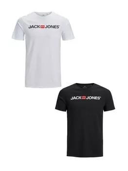 Футболка Jack & Jones Plus + Size CREW NECK, цвет wei-schwarz