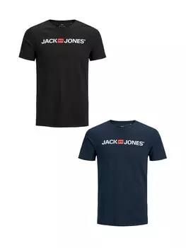 Футболка Jack & Jones Plus + Size CREW NECK, цвет schwarz-blau