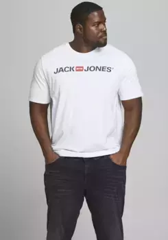 Футболка Jack & Jones PlusSize "CORP LOGO TEE", размер до 6XL, белый