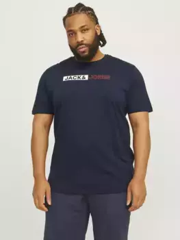 Футболка Jack & Jones PlusSize "JJECORP LOGO TEE PLAY SS O-N NOOS PLS", синий
