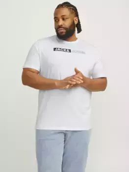 Футболка Jack & Jones PlusSize "JJECORP LOGO TEE PLAY SS O-N NOOS PLS", белый