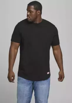 Футболка Jack & Jones PlusSize "NOA TEE", с закругленным краем, размер до 6XL, черный