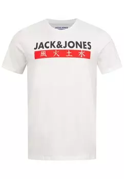 Футболка Jack & Jones Print ELEMENTS TEE SS CREW NECK, цвет Cloud Dancer