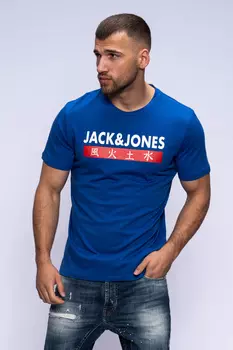 Футболка Jack & Jones Print ELEMENTS TEE SS CREW NECK, цвет Surf The Web