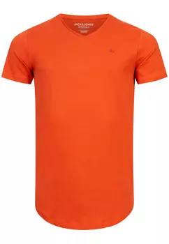Футболка Jack & Jones Print NEWRAR TEE SS V NECK, цвет Burnt Ochre