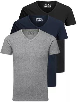 Футболка Jack & Jones, серый/синий/черный