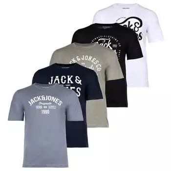 Футболка JACK & JONES, синий/серый/зеленый/черный/белый
