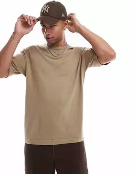 Футболка Jack & Jones свободного кроя бежевого цвета