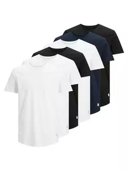 Футболка Jack & Jones T-Shirt 6er Pack, цвет Wei/Schwarz/Wei/Marineblau/Schwarz