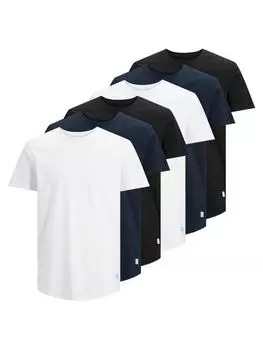 Футболка Jack & Jones T-Shirt 6er Pack, цвет Wei/Marineblau/Schwarz