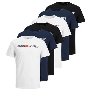 Футболка JACK & JONES, темно-синий/черный/белый