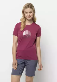Футболка Jack Wolfskin "CROSSTRAIL GRAPHIC T W", цвет Sangria-Red