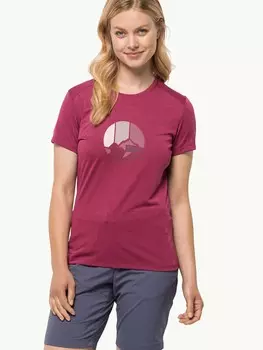 Футболка Jack Wolfskin CROSSTRAIL GRAPHIC T W, фиолетовый