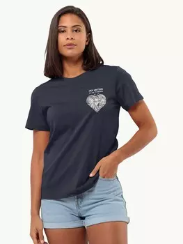 Футболка Jack Wolfskin DISCOVER HEART T W, синий