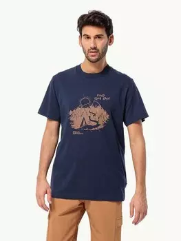 Футболка Jack Wolfskin FIND YOUR SPOT T M, синий