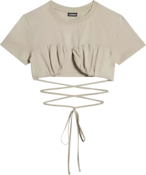 Футболка Jacquemus Le T-Shirt Baci Light Khaki, зеленый