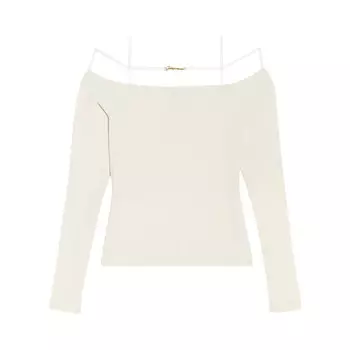 Футболка Jacquemus с длинными рукавами в нижнем белье, бежевая