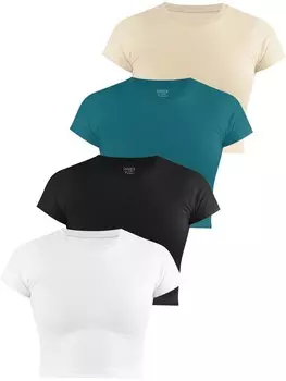 Футболка Janice hochgeschlossen Nerano, цвет wei/schwarz/petrol/beige