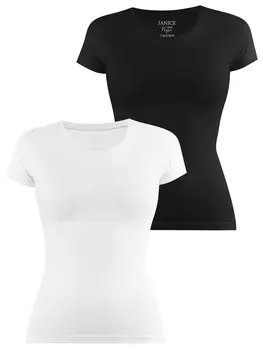 Футболка Janice Shirt Nysa, черный/белый