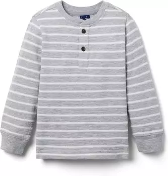 Футболка Janie and Jack Stripe Henley, серый