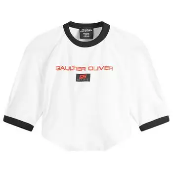 Футболка Jean Paul Gaultier Jersey Twisted Ringer T-Shirt, белый