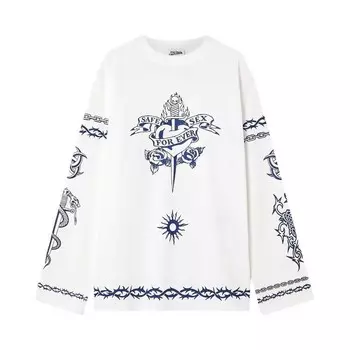 Футболка Jean Paul Gaultier Safe Sex Long-Sleeve T-Shirt White, белый