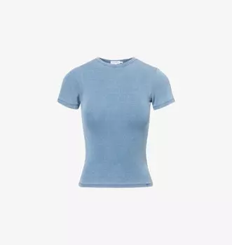 Футболка Jeanius из эластичной ткани в рубчик Good American, индиго