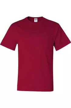 Футболка JERZEES Dri-Power 50/50 с карманом, цвет true red