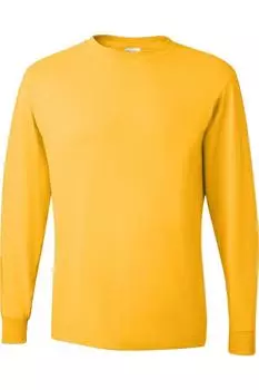 Футболка JERZEES Dri-Power с длинным рукавом 50/50, цвет island yellow