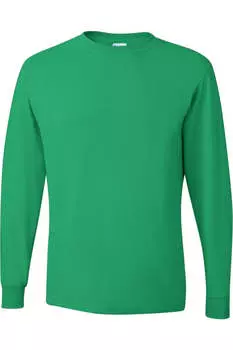 Футболка JERZEES Dri-Power с длинным рукавом 50/50, цвет kelly