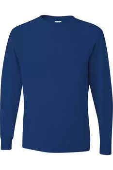 Футболка JERZEES Dri-Power с длинным рукавом 50/50, цвет royal