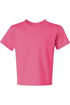 Футболка JERZEES Dri-Power Youth 50/50, неоново-розовый