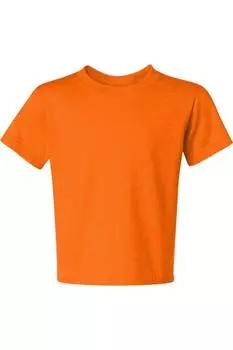 Футболка JERZEES Dri-Power Youth 50/50, цвет safety orange