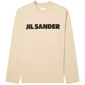 Футболка Jil Sander Long Sleeve Logo, цвет Dark Sand