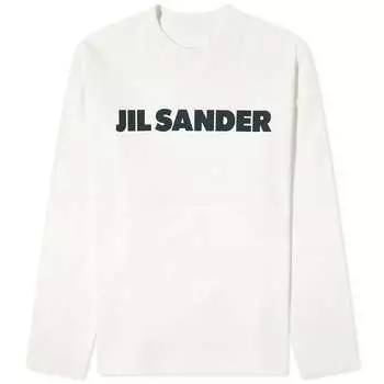 Футболка Jil Sander Long Sleeve Logo, цвет Porcelain