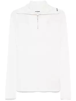 Футболка Jil Sander + на молнии, белый