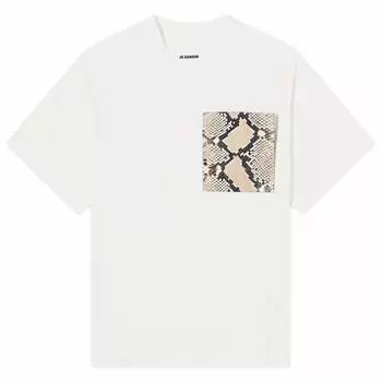 Футболка Jil Sander Python Print Pocket T-Shirt, цвет Porcelain