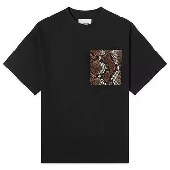 Футболка Jil Sander Python Print Pocket T-Shirt, черный