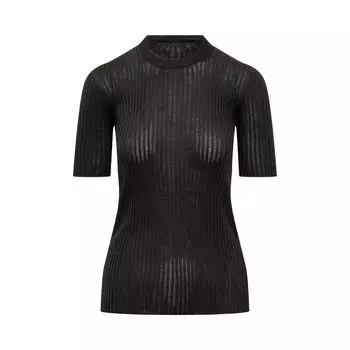 Футболка Jil Sander Ribbed Crewneck T-Shirt 'Black', черный