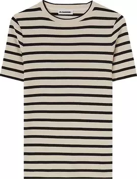 Футболка Jil Sander Stripe T-Shirt 'Beige/Black', черный