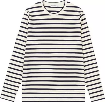 Футболка Jil Sander Striped Crewneck 'White/Navy', разноцветный