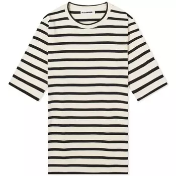 Футболка Jil Sander+ Striped Logo, черный, белый