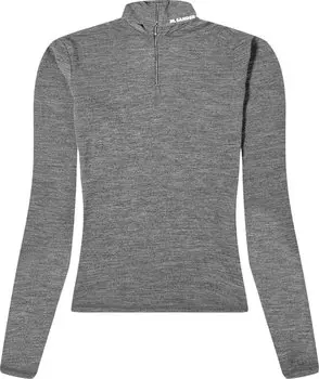 Футболка Jil Sander Zip Up Long-Sleeve 'Grey', серый