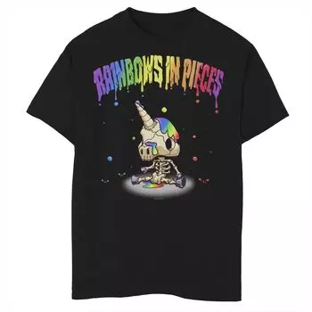 Футболка Jim Bones Paint Drip с рисунком Rainbows In Pieces для мальчиков 8–20 лет Licensed Character