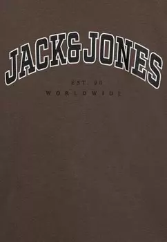 Футболка JJECALEB VARSITY TEE O NECK Jack & Jones, коричневый