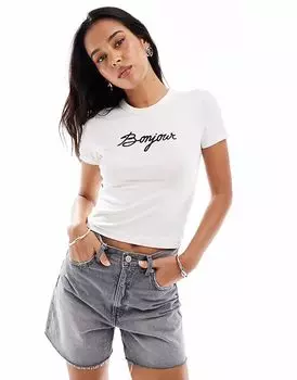 Футболка JJXX bonjour кремового цвета