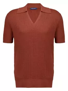 Футболка Joaquim с V-образным вырезом и рубчиком Frescobol Carioca, коричневый