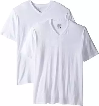 Футболка Jockey Tall Man Cotton V-Neck 2-Pack, белый